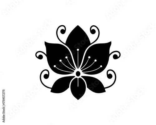 unique Sweet Pea Flower Icon silhouette illustration isolated on white background