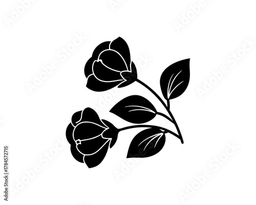 unique Sweet Pea Flower Icon silhouette illustration isolated on white background