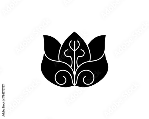 unique Sweet Pea Flower Icon silhouette illustration isolated on white background