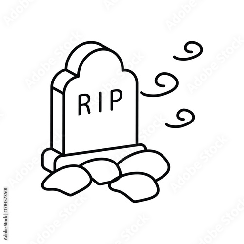 Tombstone icon clean and modern vector illustration