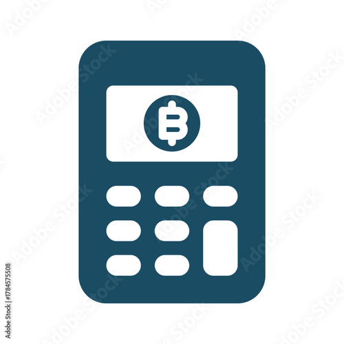 Calculating digital crypto coin icon svg cut file. Isolated vector illustration.