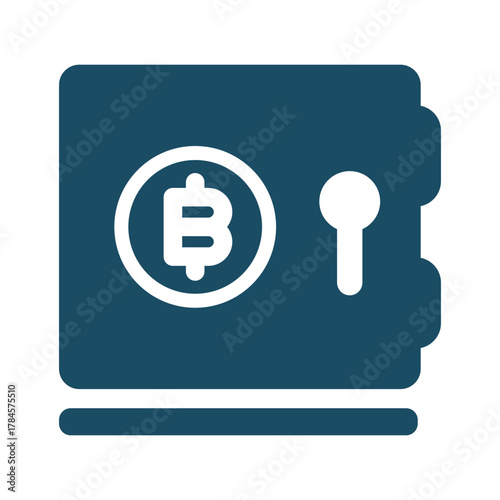 Digital crypto coin case iconsvg cut file. Isolated vector illustration.
