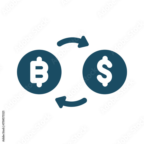 Digital crypto coin exchange icon svg cut file. Isolated vector illustration.