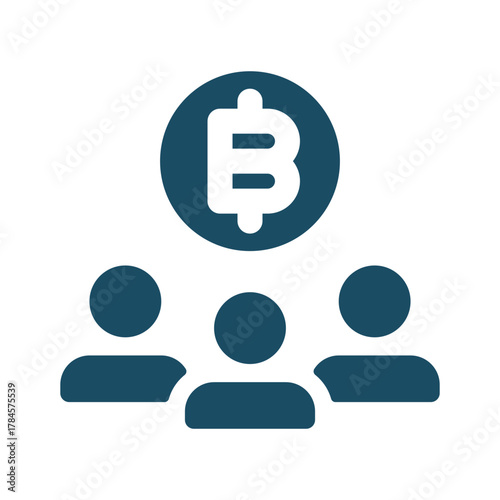 Digital crypto coin community icon svg cut file. Isolated vector illustration.