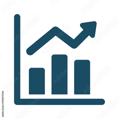 Graph chart arrow icon svg cut file. Isolated vector illustration.