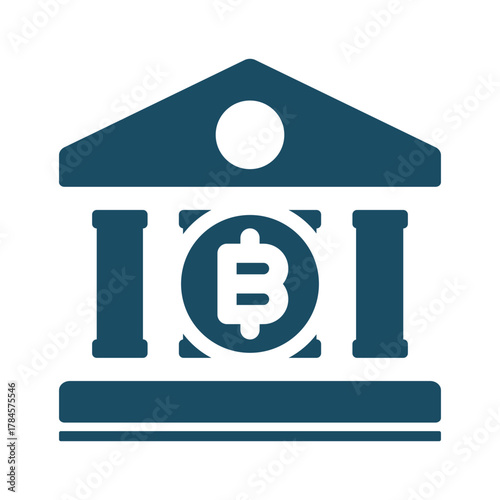 Crypto coin bank icon svg cut file. Isolated vector illustration.