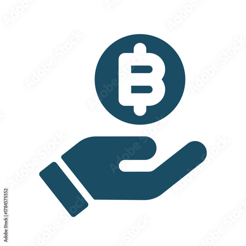 Purchase crypto digital coin icon svg cut file. Isolated vector illustration.
