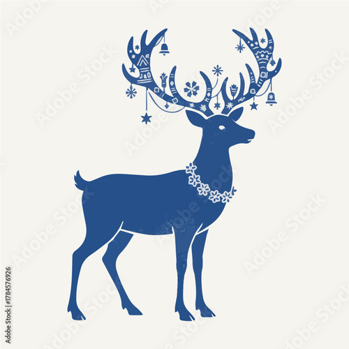 christmas deer vector illustration