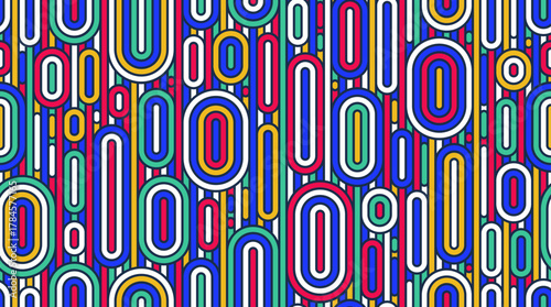 Rainbow lines seamless pattern, colorful linear geometric vector abstract background, multicolored positive endless tiling wallpaper.