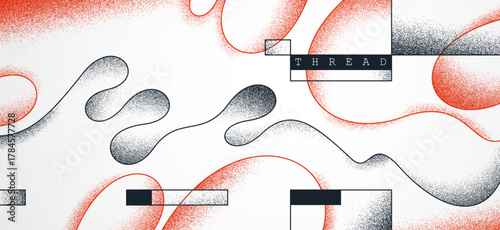 Curvy lines vector abstract background, wavy linear shapes with textures wallpaper, minimal graphic design backdrop with bended strokes, flowy abstraction.