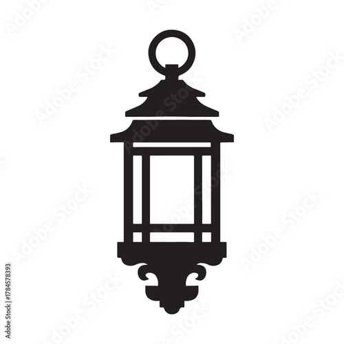 Moroccan Hanging Lantern Silhouette Icon