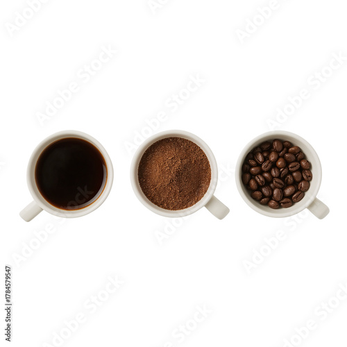 Foto From bean to brew: A minimalist coffee journey showcasing stages of preparation