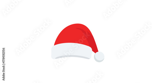 Festive EPS Single Santa Hat Icon for Holiday Designs and Christmas Cheer