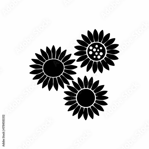 creative Sunflowers Icon vector silhouette illustration isolated on white background