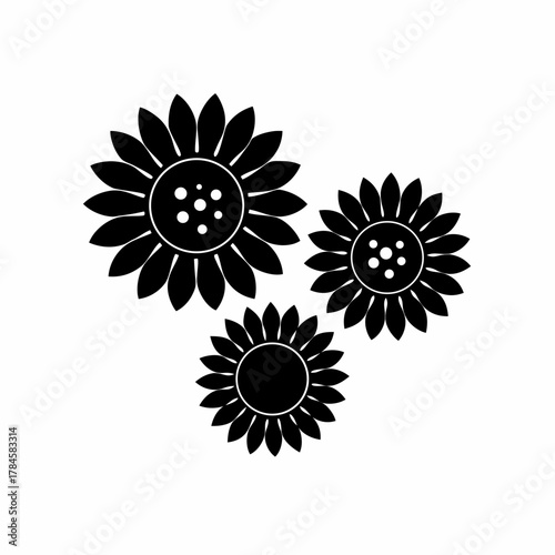 creative Sunflowers Icon vector silhouette illustration isolated on white background