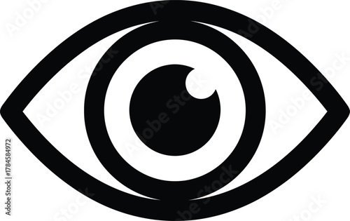 Eye icon vector illustration simple eye symbol graphic design element eps silhouette