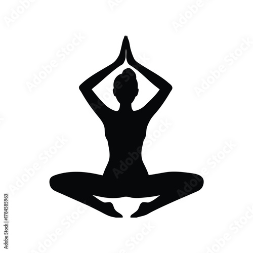 Silhouette of Person in Lotus Position Practicing Yoga for Meditation and Relaxation
