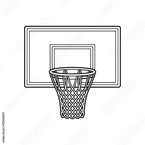 A basketball hoop illustration vector style coloring page