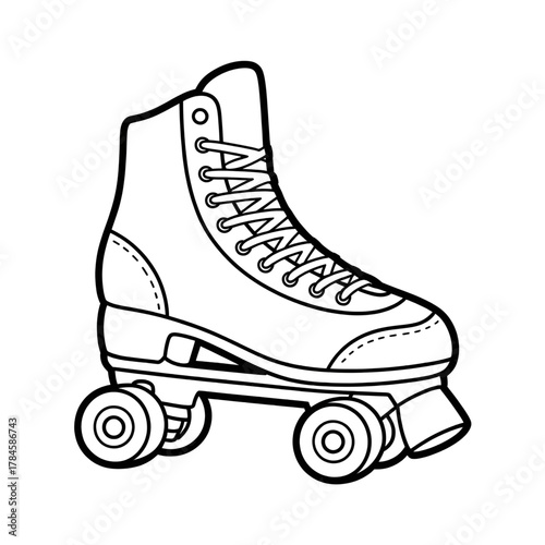 A roller skate illustration vector style coloring page
