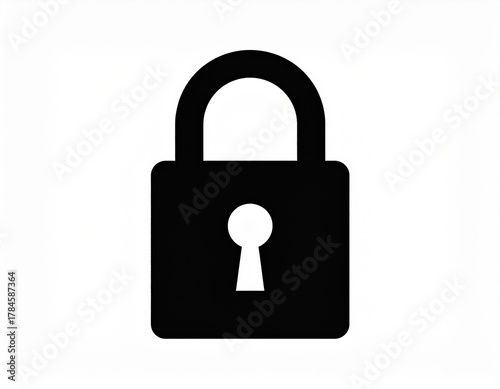 Black Padlock Security Icon Flat Vector