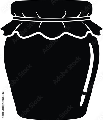 Stock vector illustration of a jar of jam preserve jelly marmalade food eps silhouette