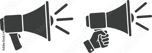 Megaphone vector illustration announcement and marketing icon design set eps silhouette