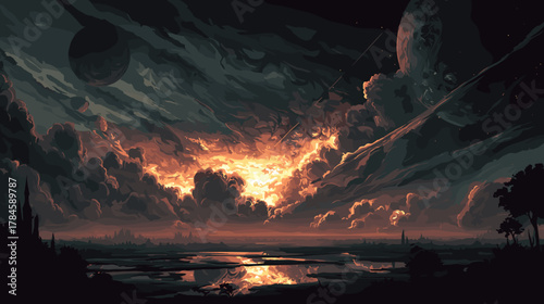 Armageddon Vector Illustration. Game Design