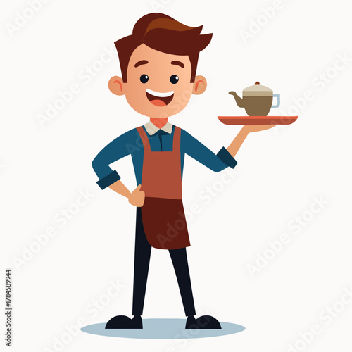 male barista serving coffee 