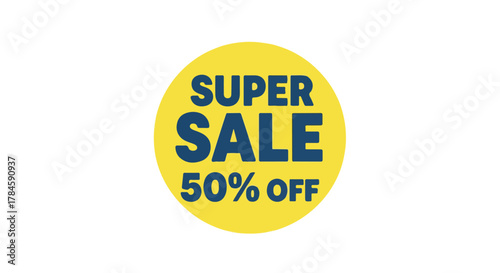 Super Sale 50% Off Circle Sticker - Special Promotional Offer for Limited Time