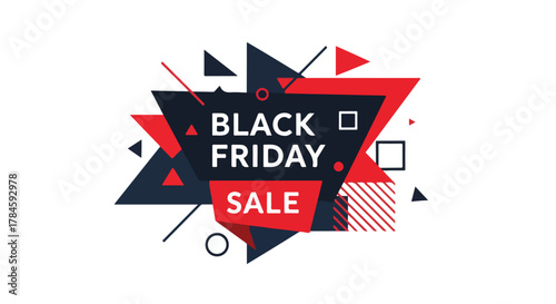 Black Friday Sale Geometric Abstract Shapes Banner With Copy Space for Promotional Offers
