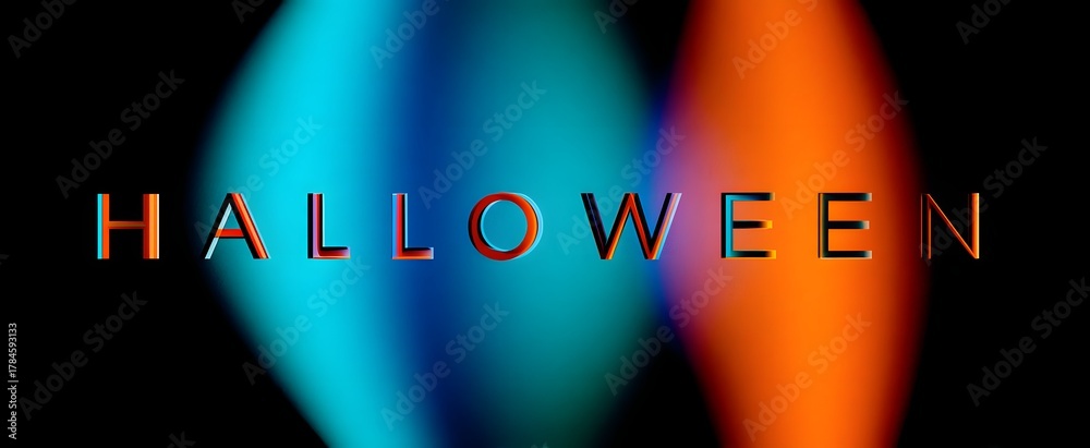 Naklejka premium Halloween text in a stylish clear design with festive autumn-inspired delicate accents