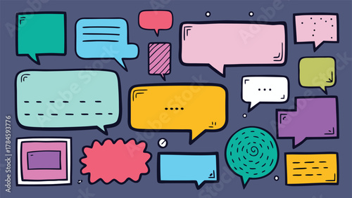 A collection of colorful paper cutouts in various shapes and sizes arranged on a flat surface..eps