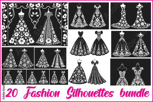 Luxury Dress Clipart Set