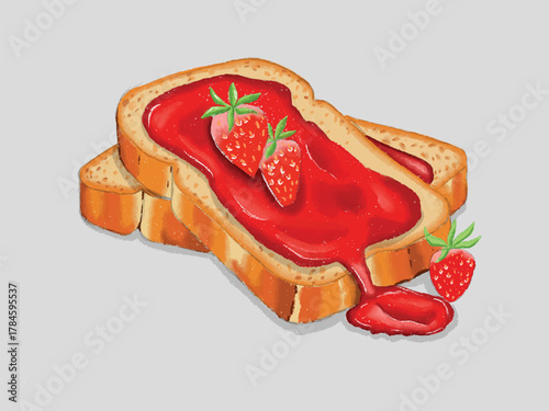 Bread Toast Strawberry jam
