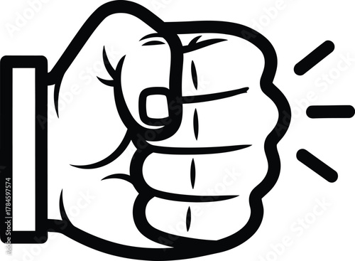 Vector illustration of a fist bump hand gesture symbol on white background eps silhouette