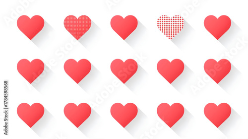 A Symphony of Love: A captivating array of vibrant hearts gracefully arranged, each radiating warmth and affection, symbolizing unity and togetherness.