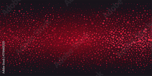Shiny red abstract background pattern with bright Christmas disco light dots