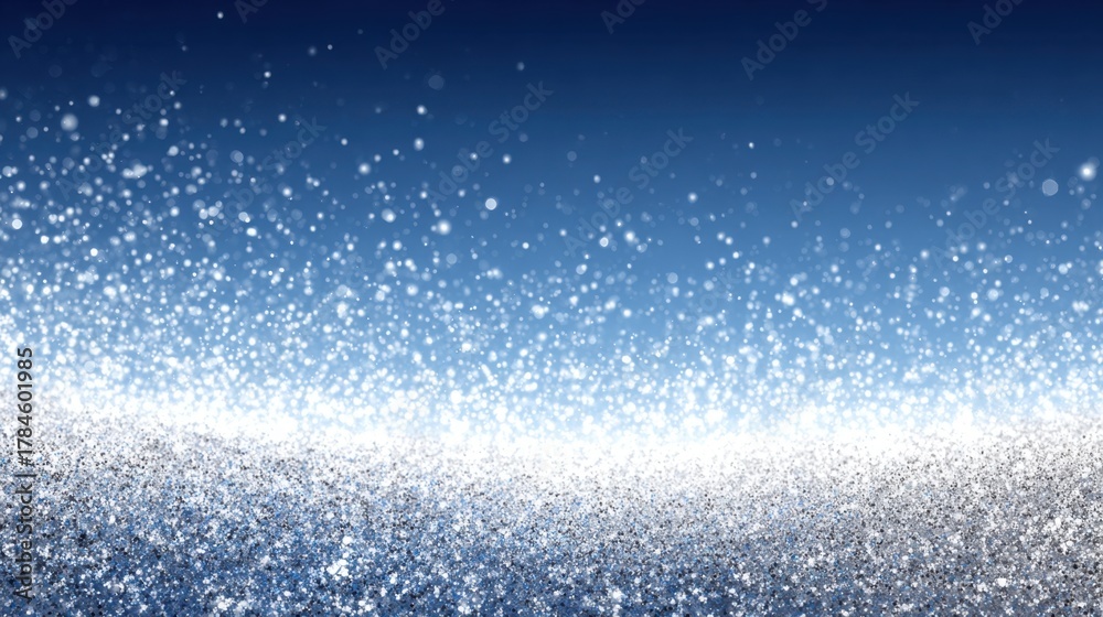 Obraz premium Sparkling Silver Glitter Background with Deep Blue Gradient for Elegant Design and Creative Projects