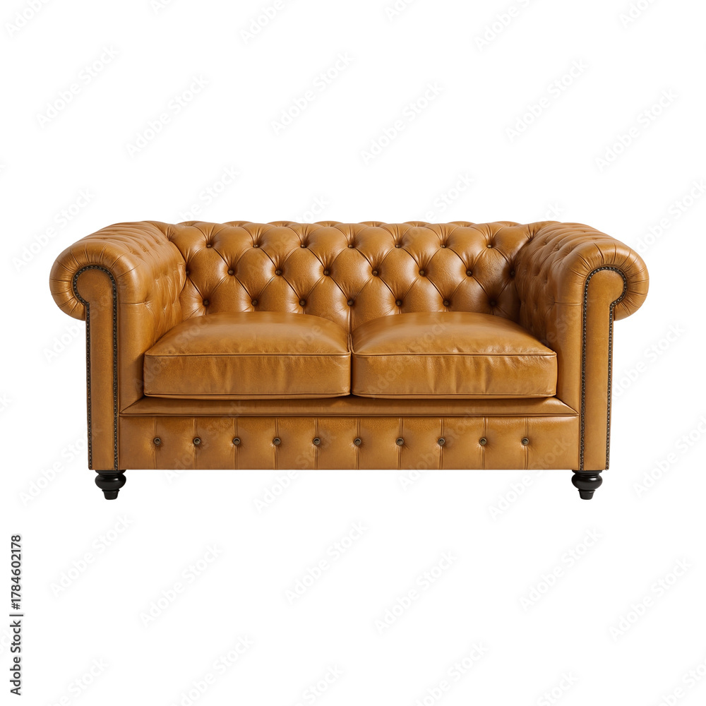 Obraz premium Elegant chesterfield loveseat: Timeless design and sophisticated comfort for luxury interiors