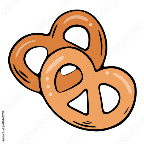 Sweet cookies and pretzels complement the fresh bread in the bakery display.