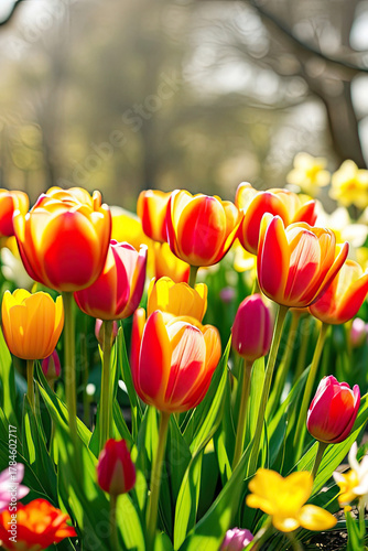 The beautiful pink tulip is the highlight of the spring garden.