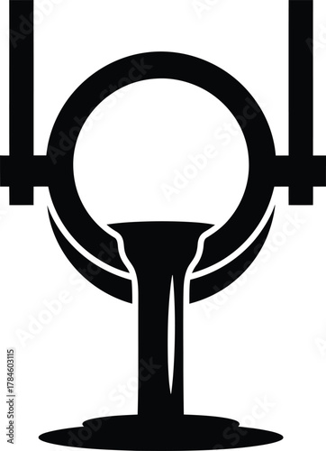 Metal casting process vector icon foundry metallurgy molten metal pour eps silhouette