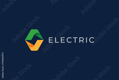 Electric Logo, letter AV and lightning bolt combination, electric design logo template element, vector illustration