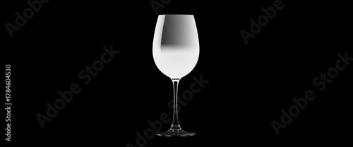 Elegant white wine glass silhouette against a stark black background,  backdrop,  glassware
