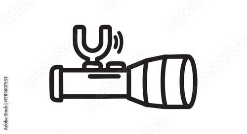 wind up flashlight outline icon vector