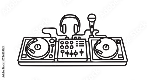 38. wedding dj equipment setup outline icon vector
