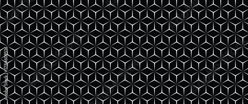 Volumetric polygonal Black and White pyramid 3D pattern background.