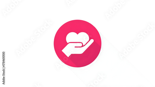 Heart in Hand: A simple yet profound illustration of a hand gently cradling a heart symbol, rendered in a clean, modern style that speaks volumes about care and compassion. 