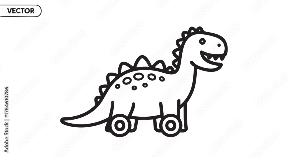 Obraz premium 41. toy dinosaur outline icon vector 