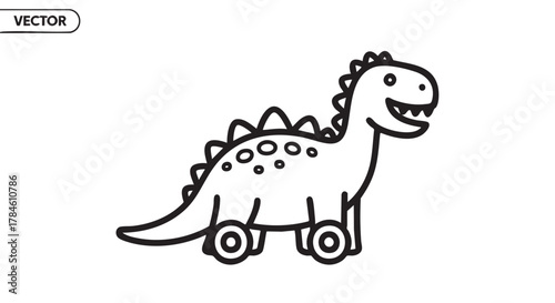 41. toy dinosaur outline icon vector
